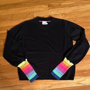 Whisper by Brodie Vibrant Rainbow Cuff Women's Sweater